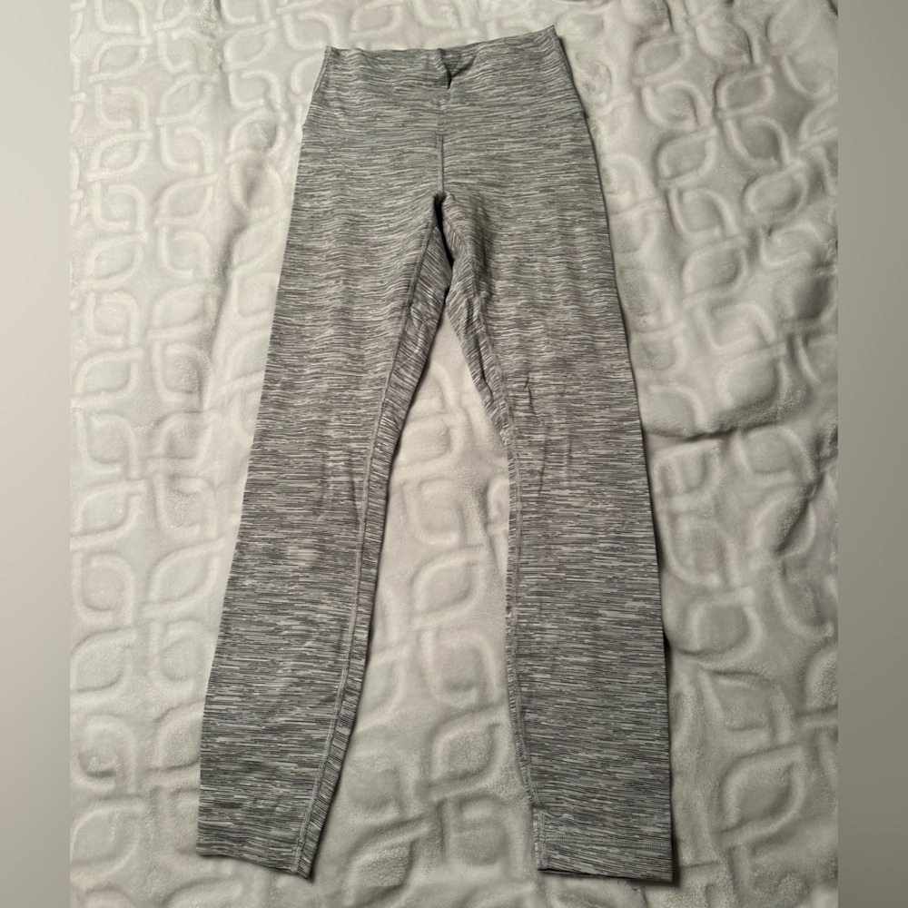 Lululemon Wunder Under Hi-Rise 7/8 Tight *25" Ice Gr & White Sz:5